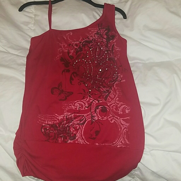 Trixxi Red Sexy jeweled shirt - Picture 2 of 2