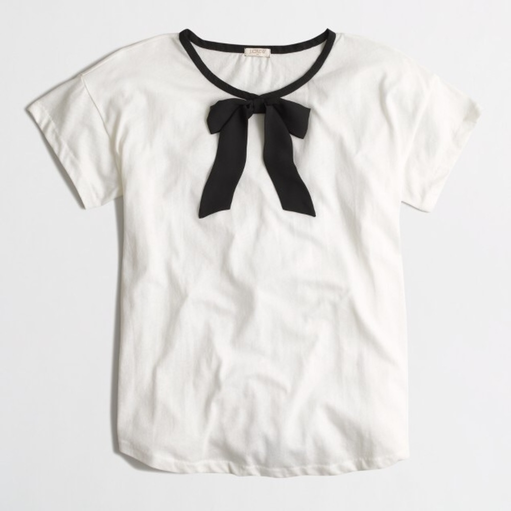 J. Crew Rolled-Sleeve T-shirt with Bow