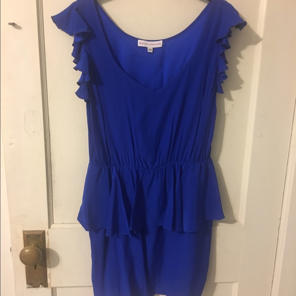 AMANDA UPRICHARD blue silk dress