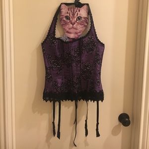 NEVER WORN Purple and black halter corset top
