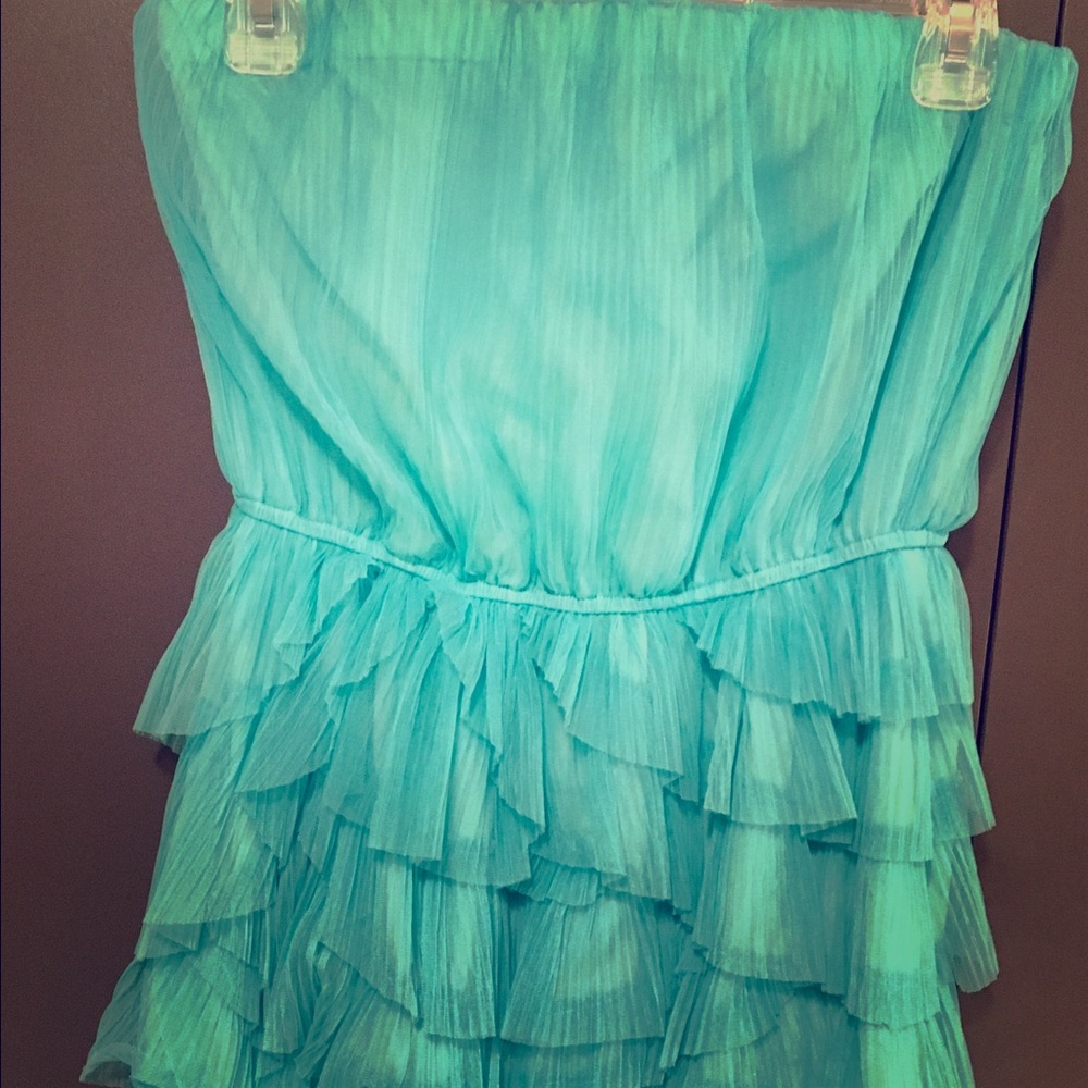 BCBG Turquoise Ruffled Dress - Picture 3 of 4