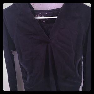 Black fleece pullover hoodie. Size M.