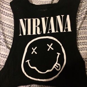 Nirvana cropped muscle tank