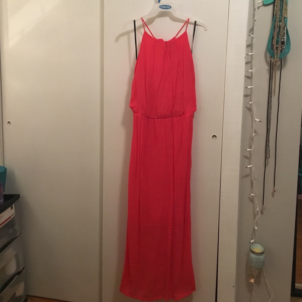 Racerback Coral Maxi Dress