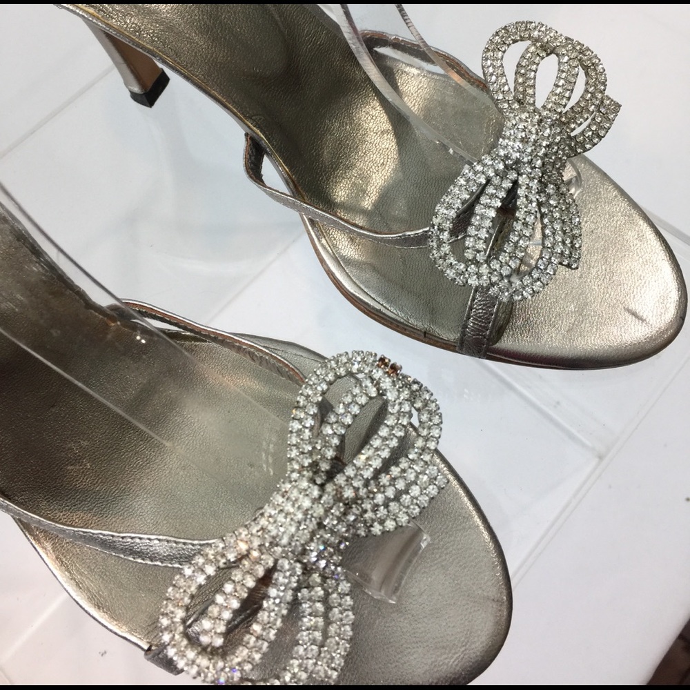 Sequin Silver Heels