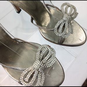 Sequin Silver Heels