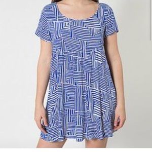 American Apparel babydoll blue and white dress