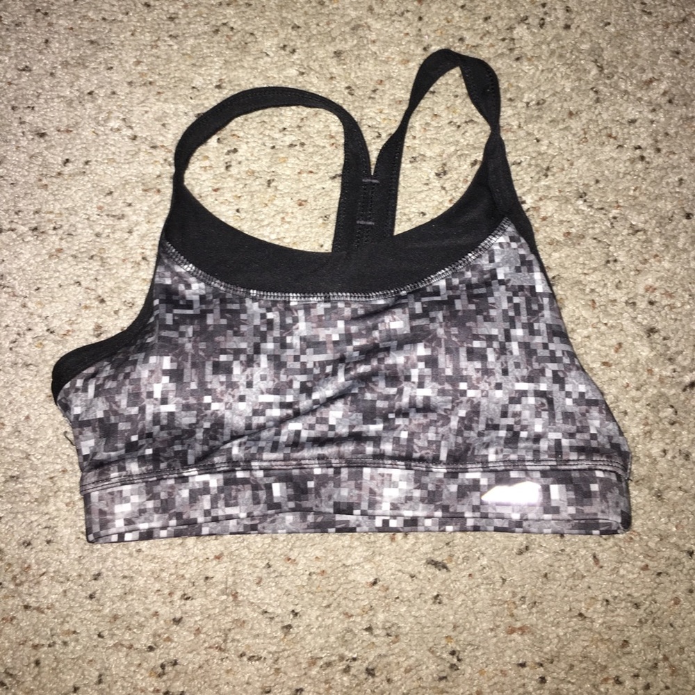 Black and white checkered sports bra