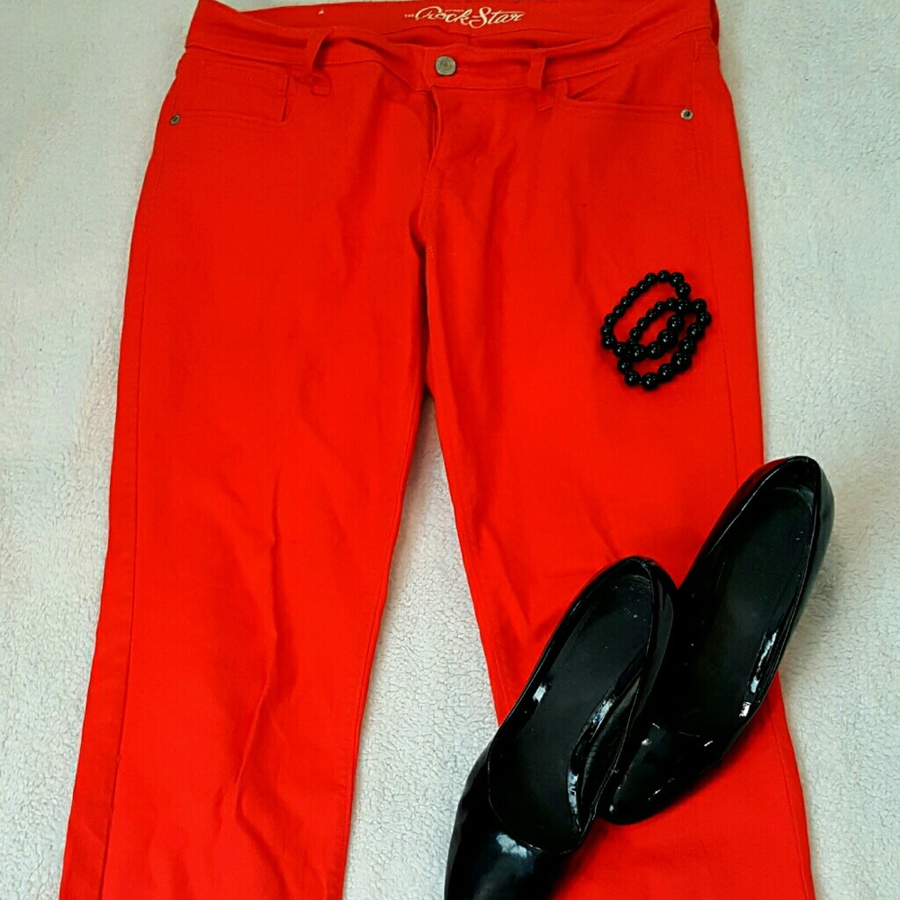 Red Old Navy Rockstar Ankle Pants