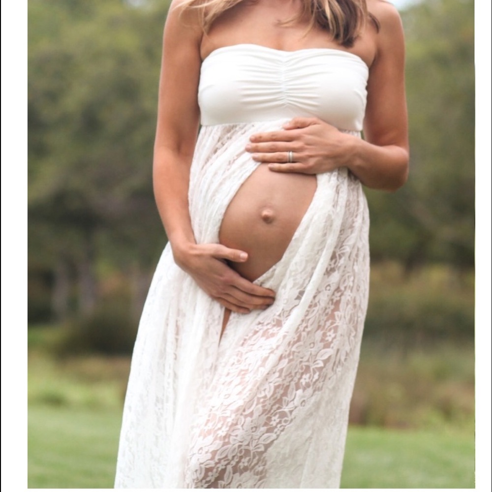 Lace maternity photoshoot dress / gown