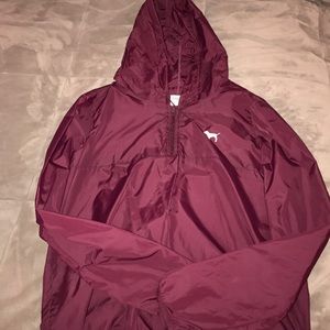 Burgundy Victoria secret pink windbreaker
