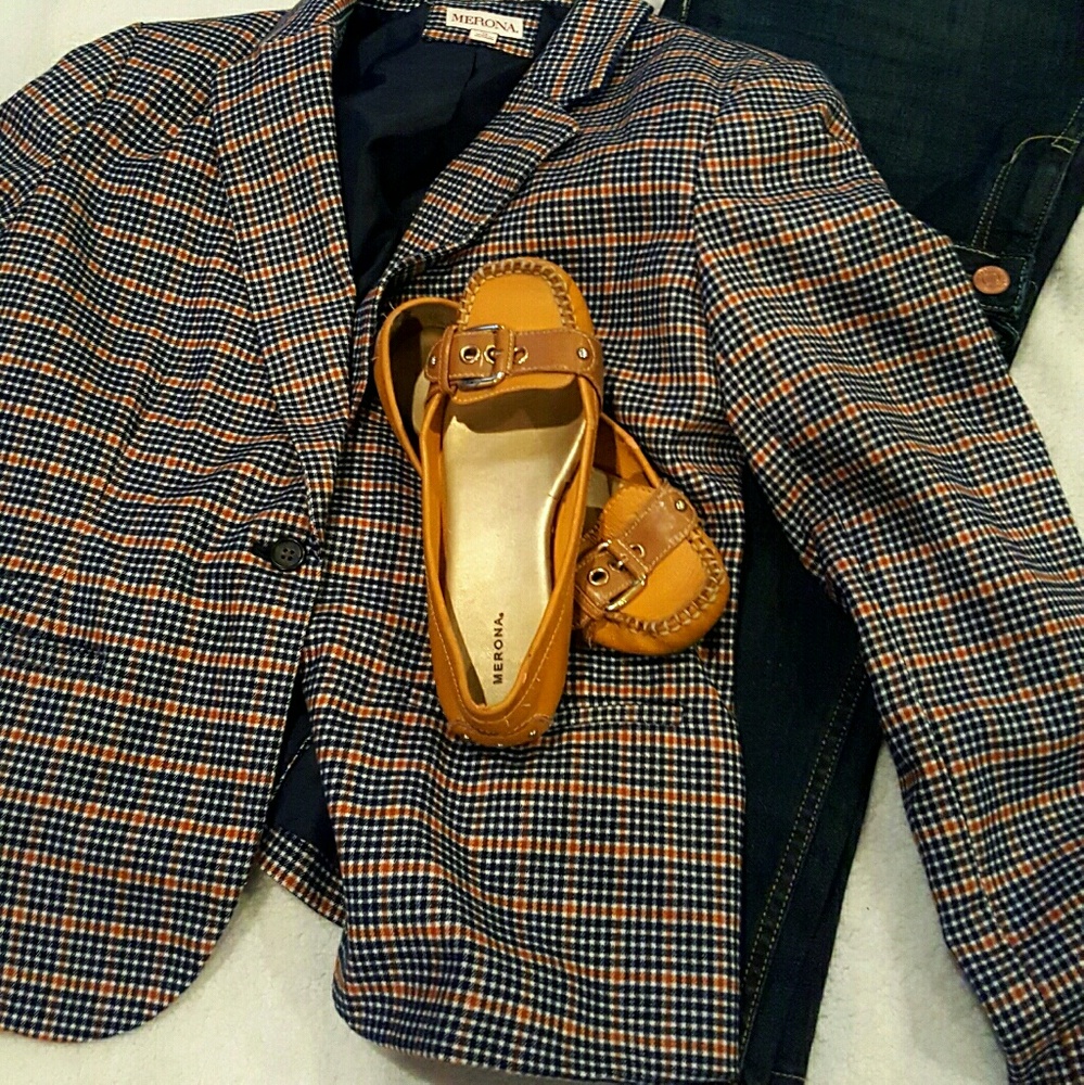 Women's Orange & Navy Blazer