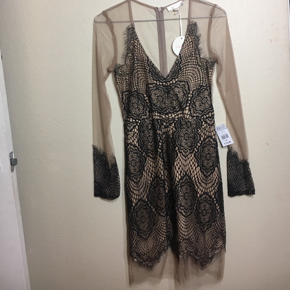 For love and lemons look alike nude sheer dress