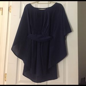 Ya Los Angeles Navy Wide Sleeve Dress