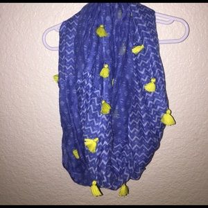 Blue patterned infinity scarf