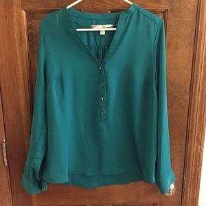 LC teal long sleeve blouse