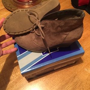 Tan suede booties Tan suede booties