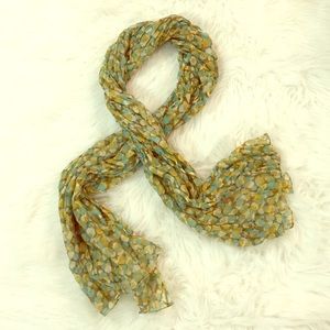 Ann Taylor scarf, turquoise, golden yellow