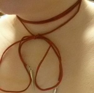 Leather Choker with spikes on tips. NWOT