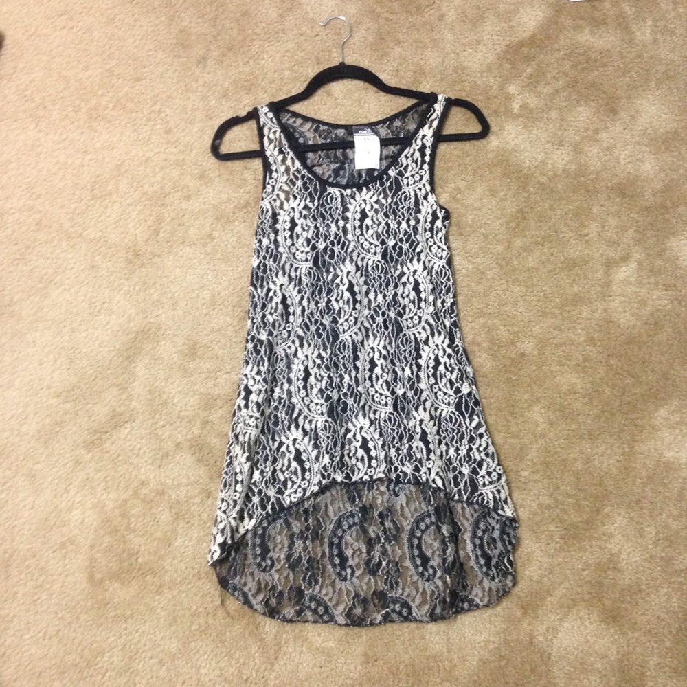 NWT Rue21 Sheer Black and Tan shirt