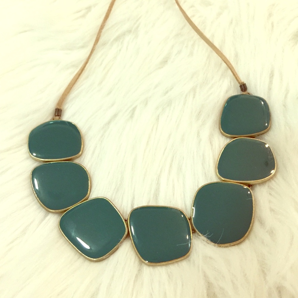 Lia Sophia Emerald and Leather Necklace