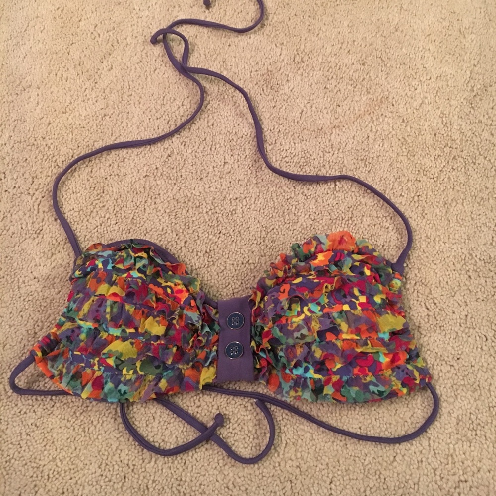 Multicolored bikini top. Size medium.