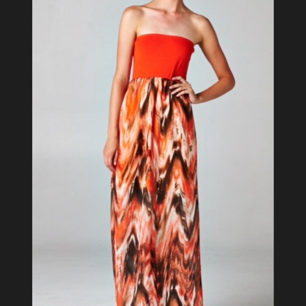 Strapless maxi