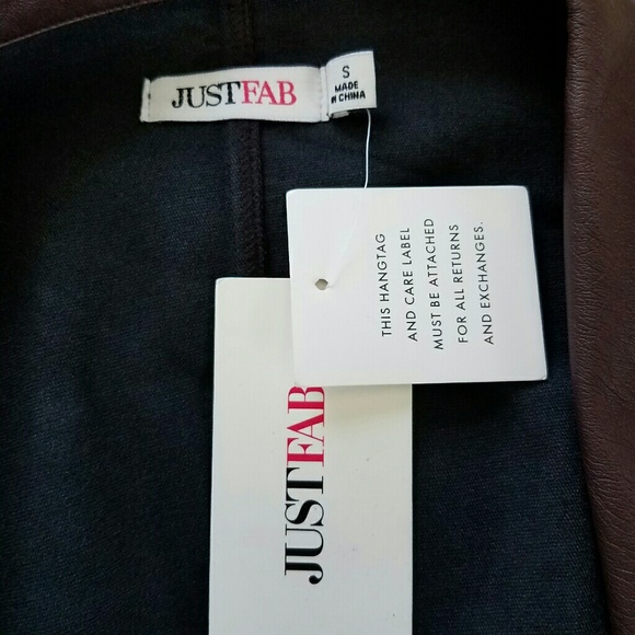 Wine Colored Vegan Leather Drape Front Crop Jacket - Picture 4 of 4