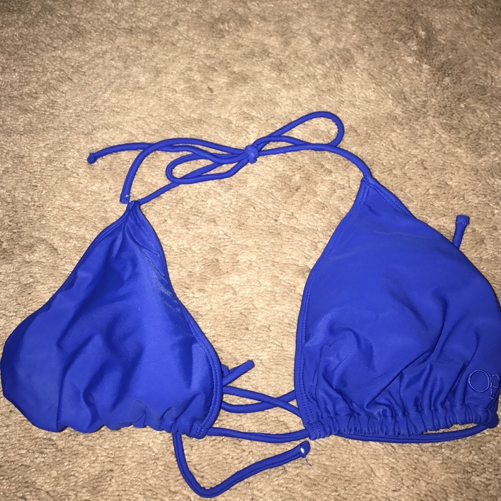 Blue string bikini top