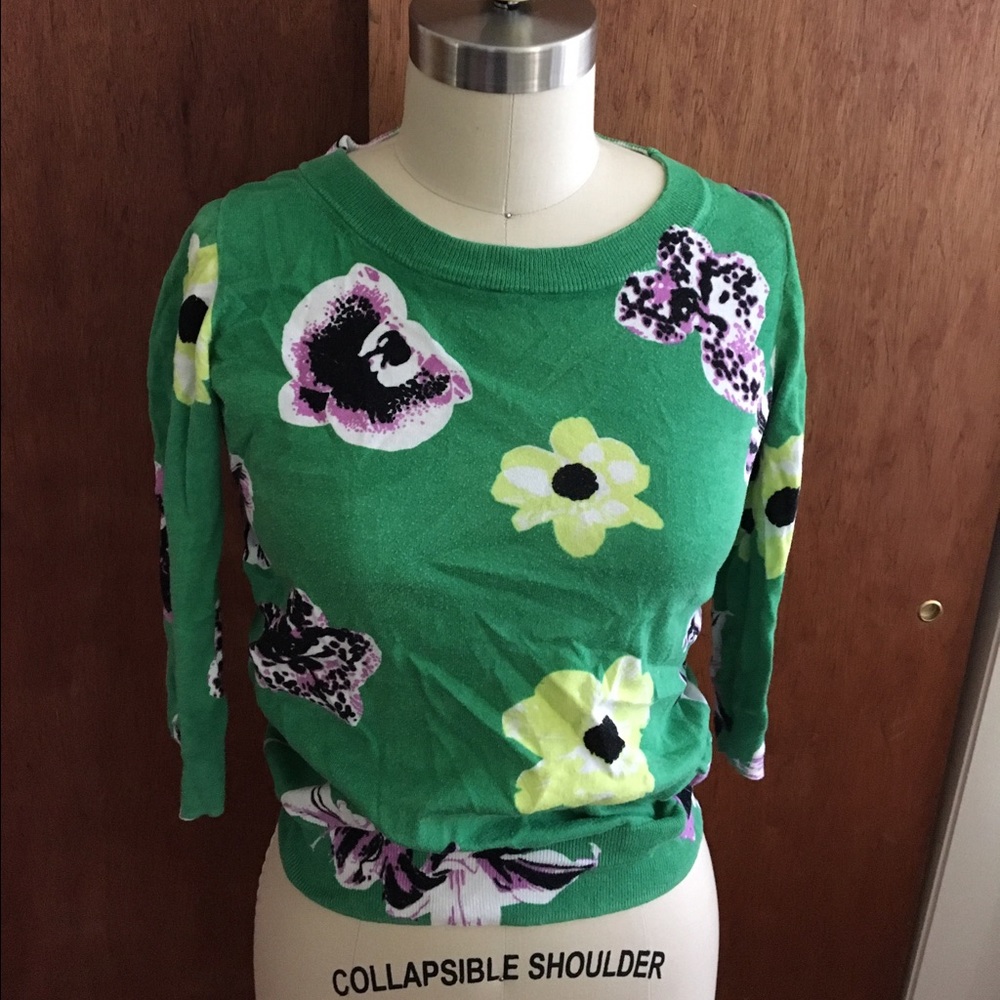 Floral J. Crew pullover sweater