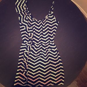 Flirty Navy & White Short Dress