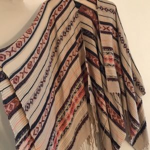Aztec / Tribal Print Poncho / Wrap