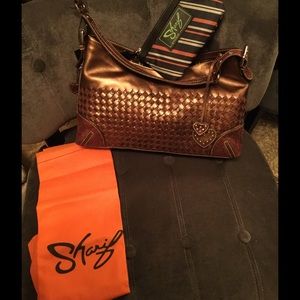 Sharif Studio bronze leather purse
