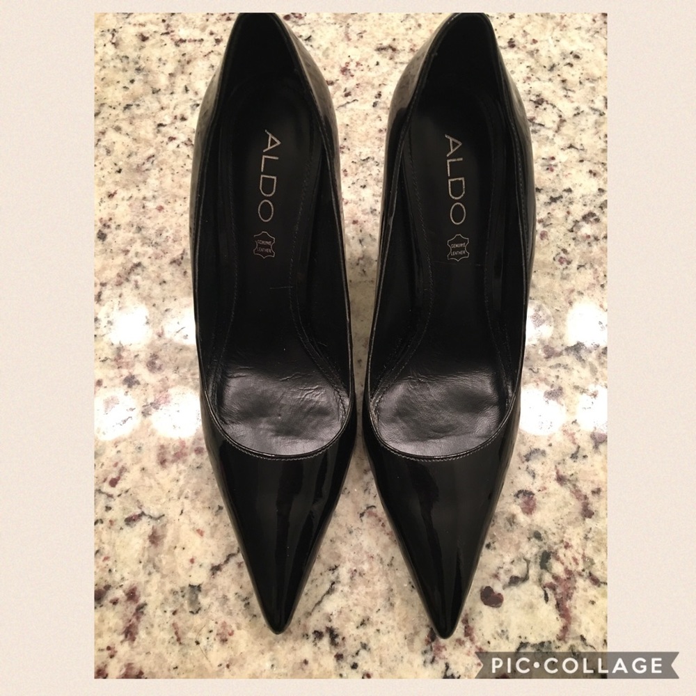 Aldo Black Patent Leather Pumps