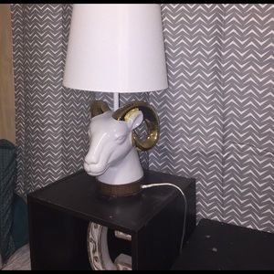 Whit and gold ram lamp