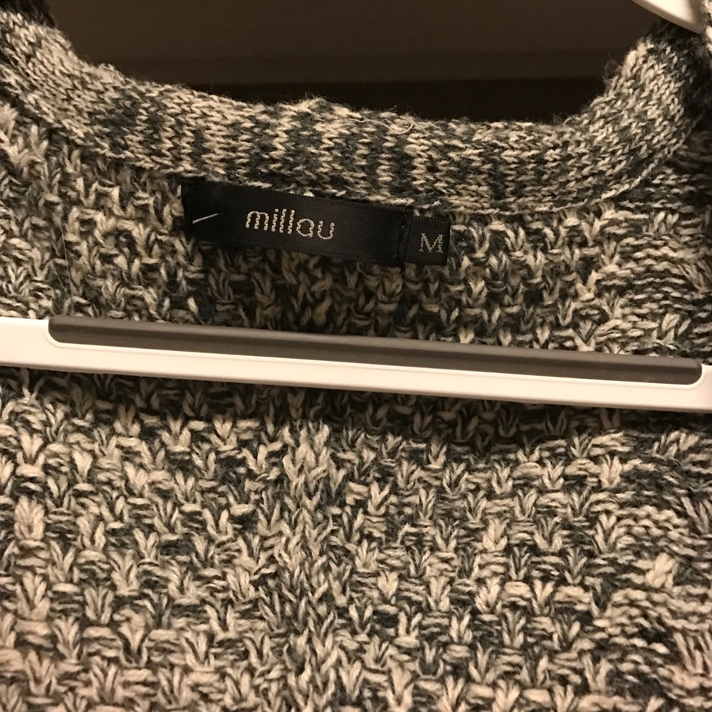 LF Gray/Black Zip Cardigan Sweater - Picture 3 of 4
