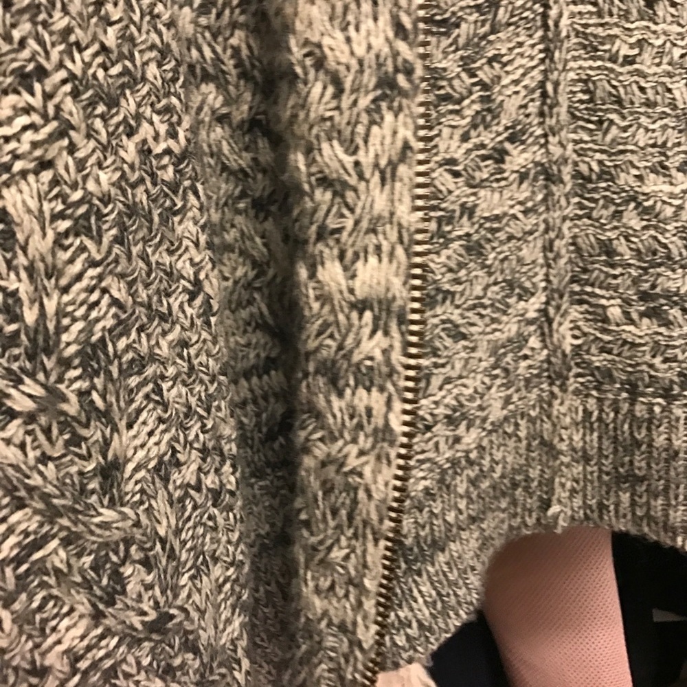 LF Gray/Black Zip Cardigan Sweater - Picture 4 of 4
