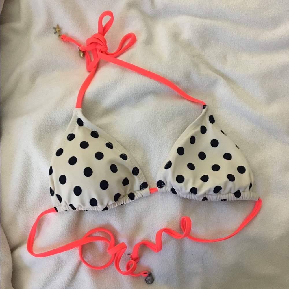 J. Crew Polka dot string bikini top