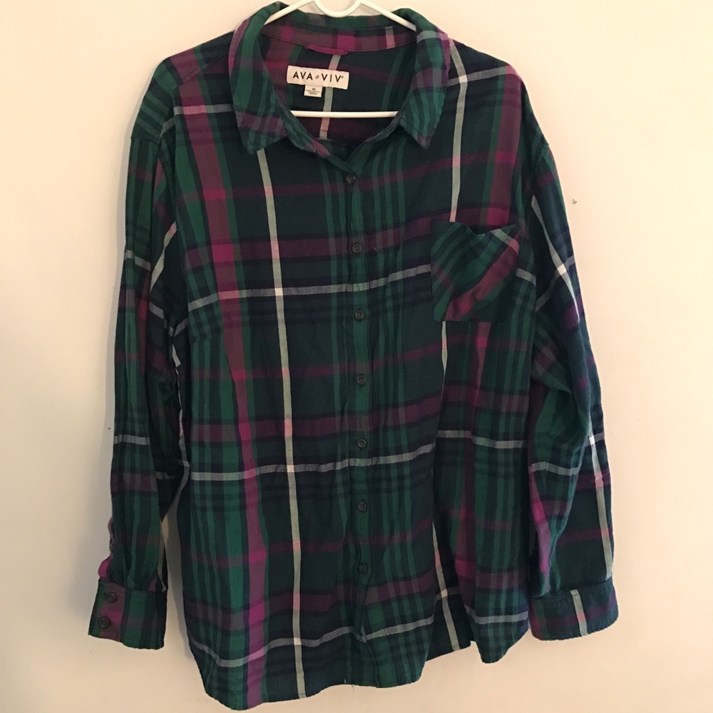 Deep Green plaid Button Down