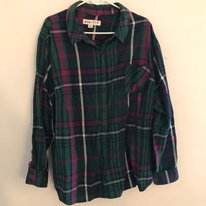 Deep Green plaid Button Down