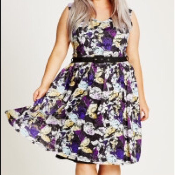 Lace Overlay Fit & Flare Dress - Picture 4 of 8