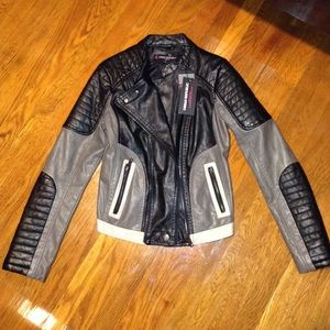 Black & Gray Foe leather jacket