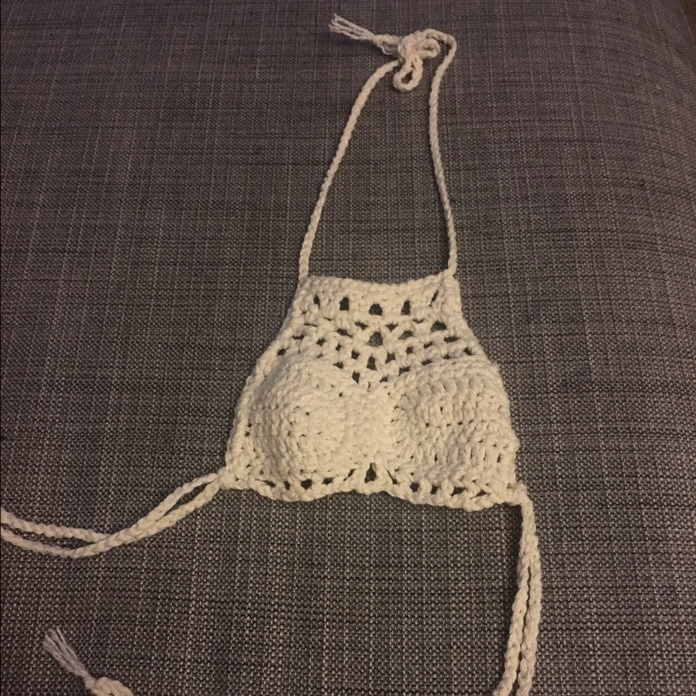 Handmade crochet toddler crop too tank top knit