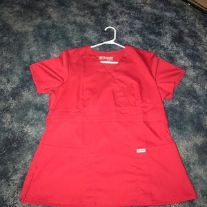 Grey's anatomy red scrub top large