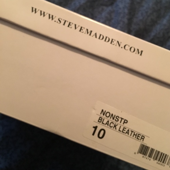 Steve Madden Black soft Leather peep toe heels - Picture 4 of 5