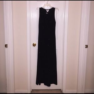 Size 6 Full Length Sparkly Black Dress