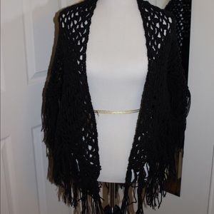 Black Crochet Shawl