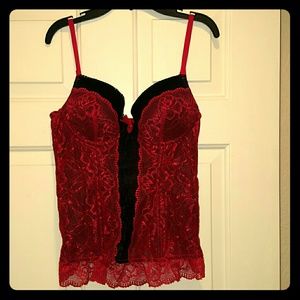 Frederick's of Hollywood red/black corset