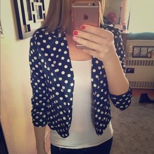 🔵⚪️Navy blue and white polka dot blazer⚪️🔵