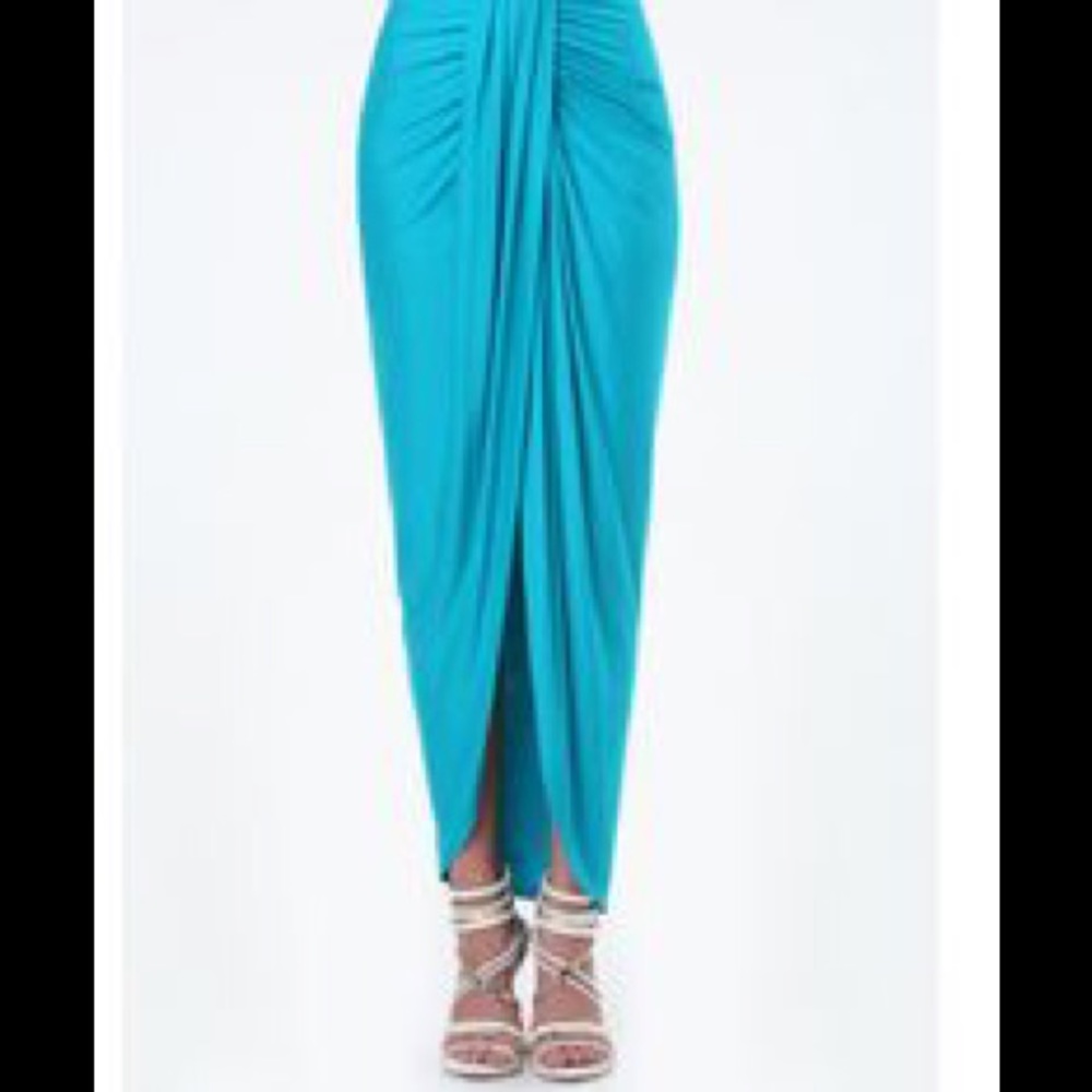 Bebe teal maxi skirt NWT